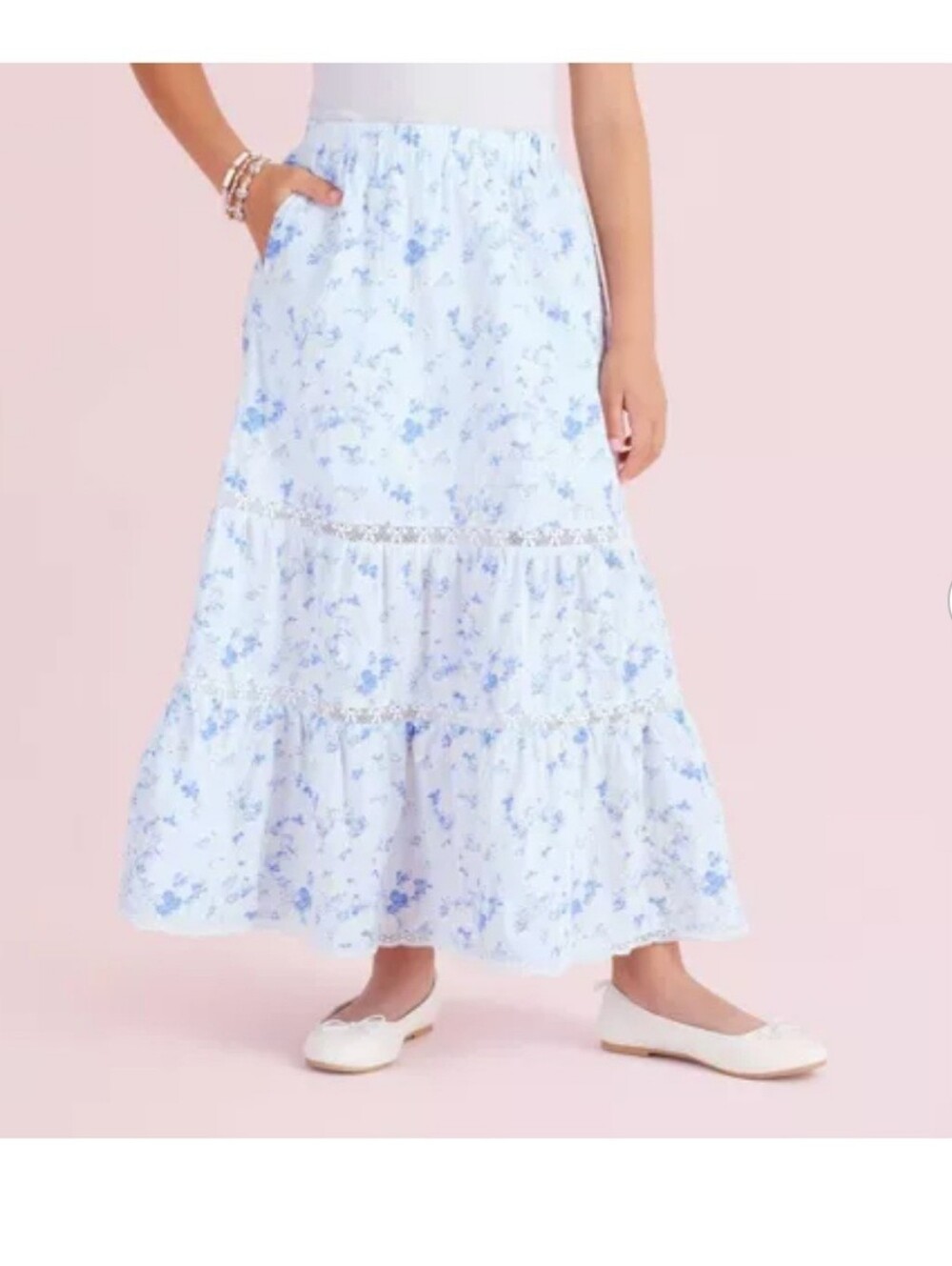 Girls' Isla Everblooming Rosettes Tiered Maxi Skirt - LoveShackFancy x Target Bl